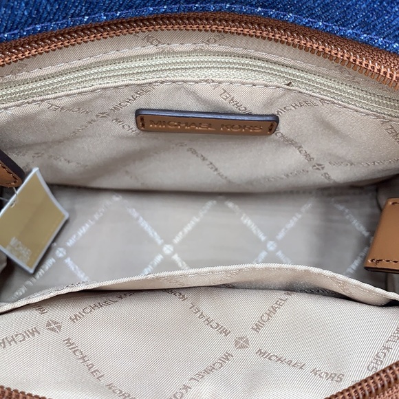 MICHAEL KORS MIRELLA SMALL SHOPPER TOP ZIP XBODY INDIGO COLOR - Picture 13 of 16